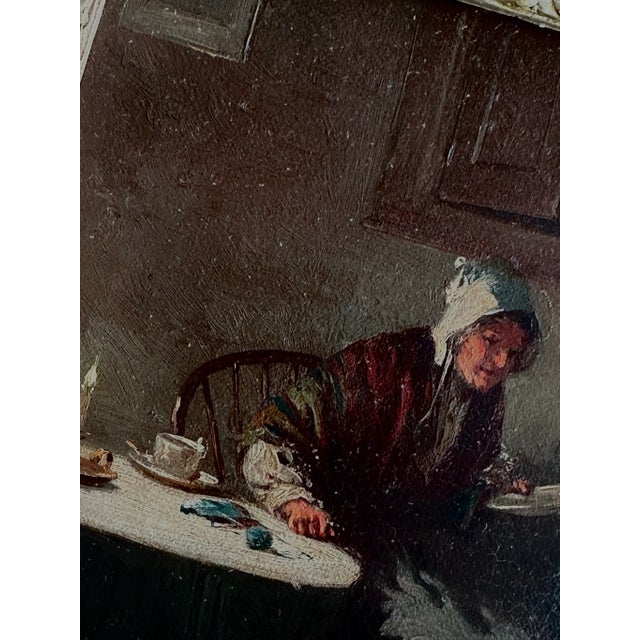 English 19th Century Dutch Canvas Painting in Giltwood Frame For Sale - Image 3 of 11
