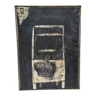 Post War Antoni Clavé Atrb Oil Painting in the Manner of Antoni Tapies For Sale