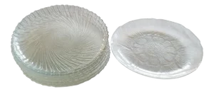 Mdi 20th Century Nautilus Swirl Pattern Glass Dessert Plates- Set of 8