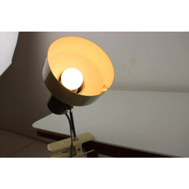 Metal Mid-Century Lamp with Clip attributed to Napako, 1970s For Sale - Image 7 of 8