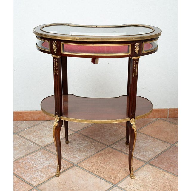 19th Century Napoleon III Mahogany Display Cabinet with Gilded Bronze Inlays, France For Sale - Image 5 of 6