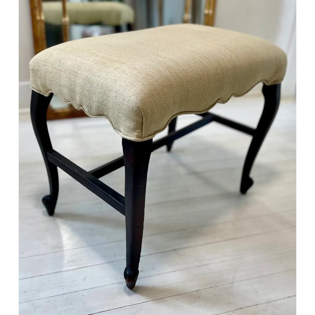 Wood 19th C. Cowtan and Tout Upholstered Regency Bench For Sale - Image 7 of 8