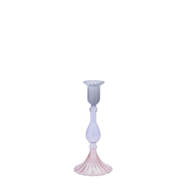 Multicolored Glass Taper Candle Holder (Set of 3) For Sale In Chicago - Image 6 of 6