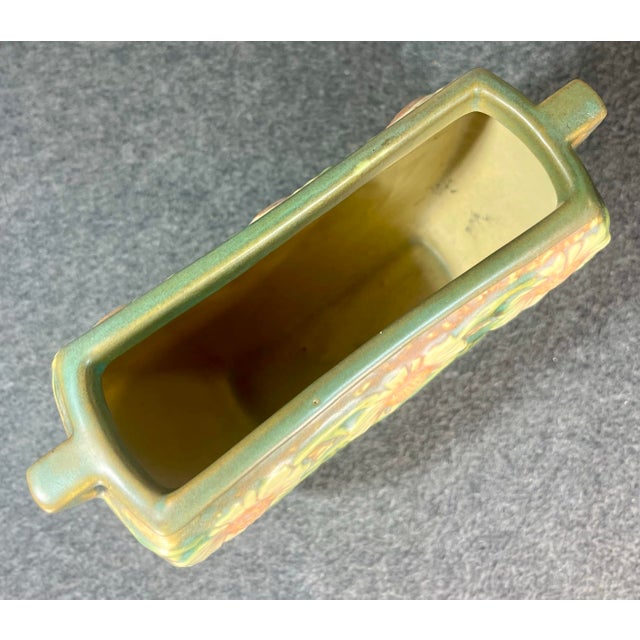 Ceramic Antique Roseville Dahlrose Art Pottery Vase For Sale - Image 7 of 8