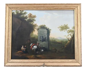 After Jan Miel, Grand Tour Landscape, 1780, Oil Painting, Framed