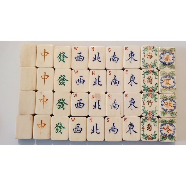 Stunning Antique Travel Mahjong Set From the 1920s For Sale - Image 14 of 17