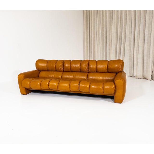 Rare and highly distinctive sofa model “neapel”, designed by stefano tongiani for ikea, circa 1972. this sculptural three-...