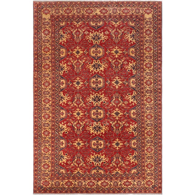 1980s 1980s Rustic Vintage Kazak Red Wool Rug - 9'9'' X 13'3'' For Sale - Image 10 of 10