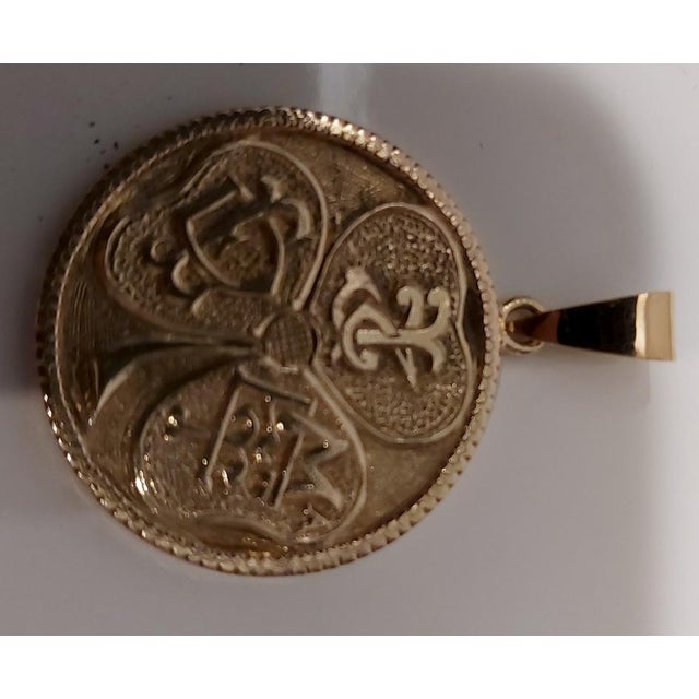 Handmade 18k Gold Coin Pendant, 1930s For Sale - Image 9 of 15
