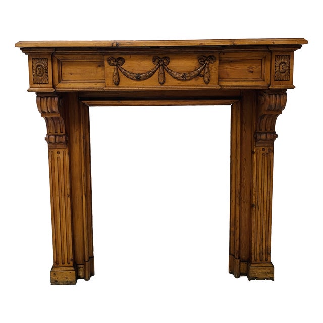 Louis XVI Style Fireplace in Fir, 1800s For Sale