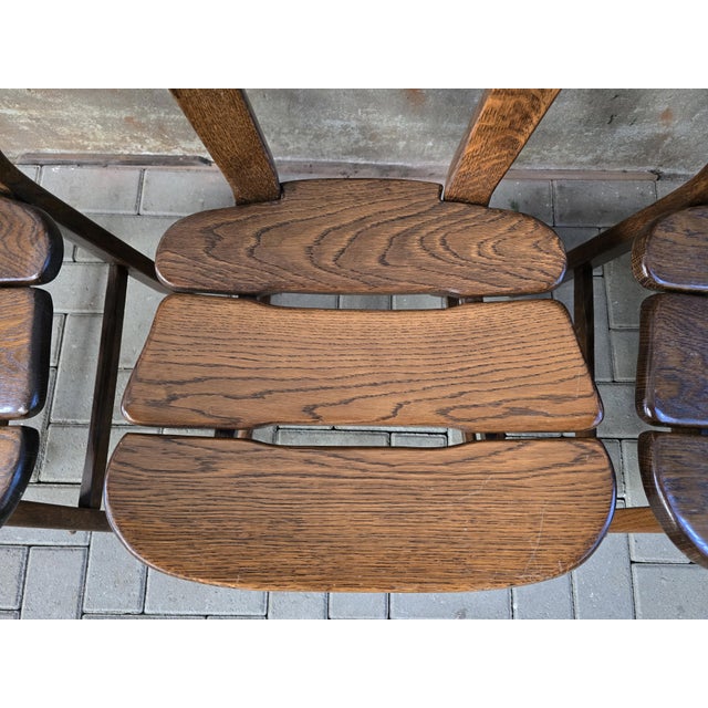 Brutalist Oak Dining Chairs, 1970s, Set of 4 For Sale - Image 6 of 18