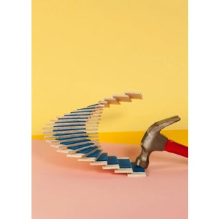 Oscar Niemeyer Staircase Contemporary Architecture #7, Giclée Print Limited Edition of 3, Pastel For Sale