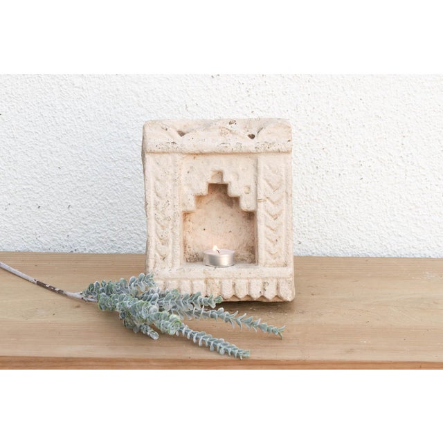 Chevron Pilasters, Antique Indian Stone Niche For Sale In Los Angeles - Image 6 of 6