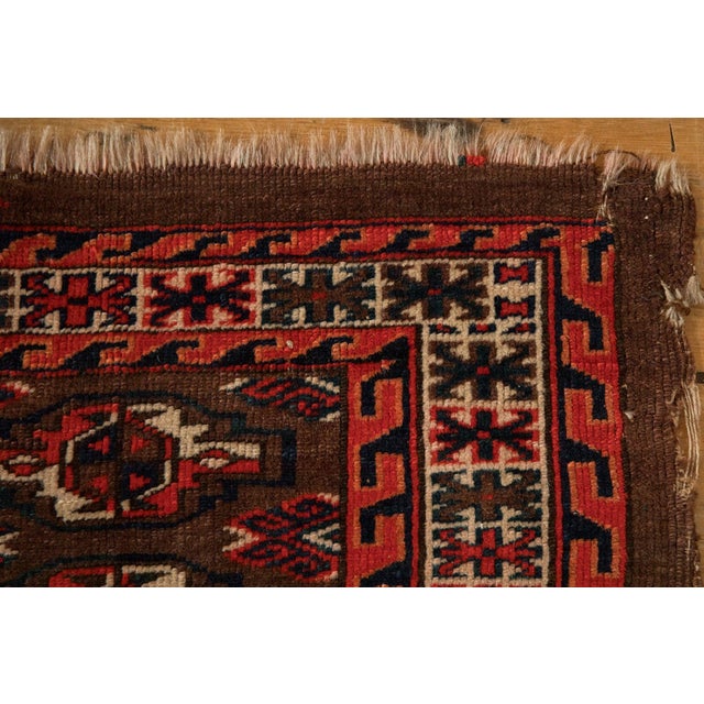 Red Antique Turkmen Rug Runner - 1'10" x 3'9" For Sale - Image 8 of 11