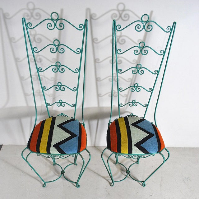 Mid-Century Modern Set of Chiavari Style Iron Outdoor Chairs, 1960s For Sale - Image 3 of 8