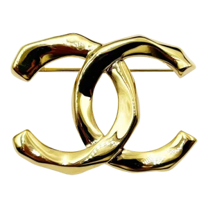 Chanel Gold Bended CC Brooch