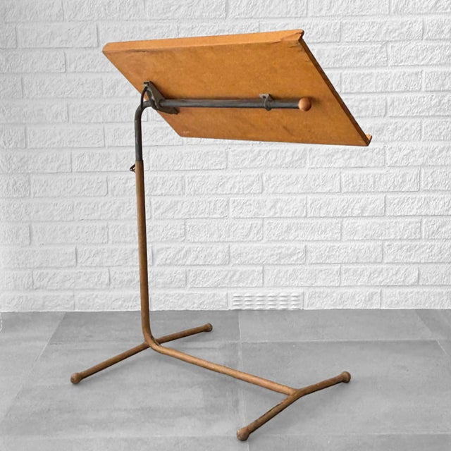 Modern Scandinavian Reading Stand in Birch and Steel, 1940s For Sale - Image 3 of 11