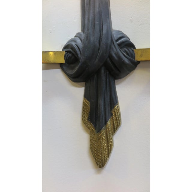 Maison Jansen 1960s French Brass & Bronze Sconces Attributed to Maison Jansen - A Pair For Sale - Image 4 of 7