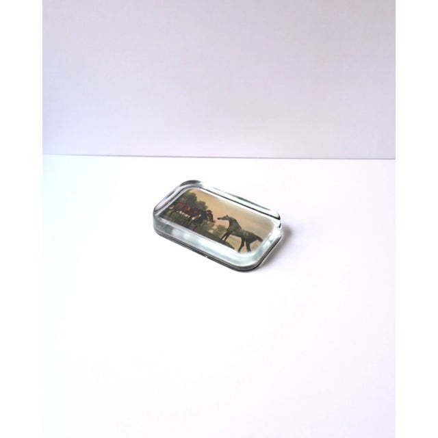 English Horse Country Scene Glass Paperweight, Circa 1970s For Sale - Image 3 of 7