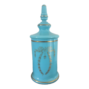 Early 20th Century Portieux Vallerysthal Blue Opaline Bottle