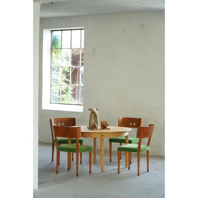 Mid-Century Danish Round Dining Table in Oak with Three Extensions, 1960s For Sale - Image 6 of 18