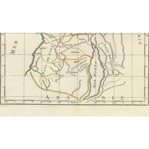 Early 19th Century Judee Ou Terre Sainte Map of the Holy Land and Jerusalem, 1806 For Sale - Image 5 of 9