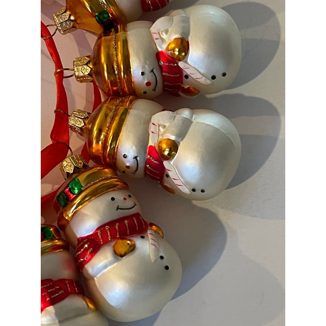 Mid-Century Modern Gorgeous Vintage German Blown Glass Christmas Ornaments Snowmen For Sale - Image 3 of 4