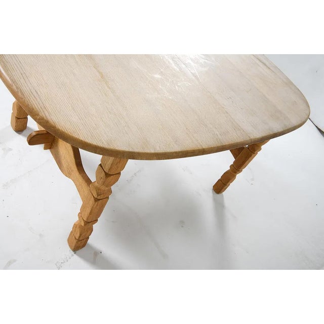 Mid-Century Modern 1960s Danish Modern Solid Oak Dining Table W Leaf For Sale - Image 3 of 9