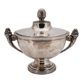 19th Century French Silver-Plated Tureen With Coat-of-Arms For Sale