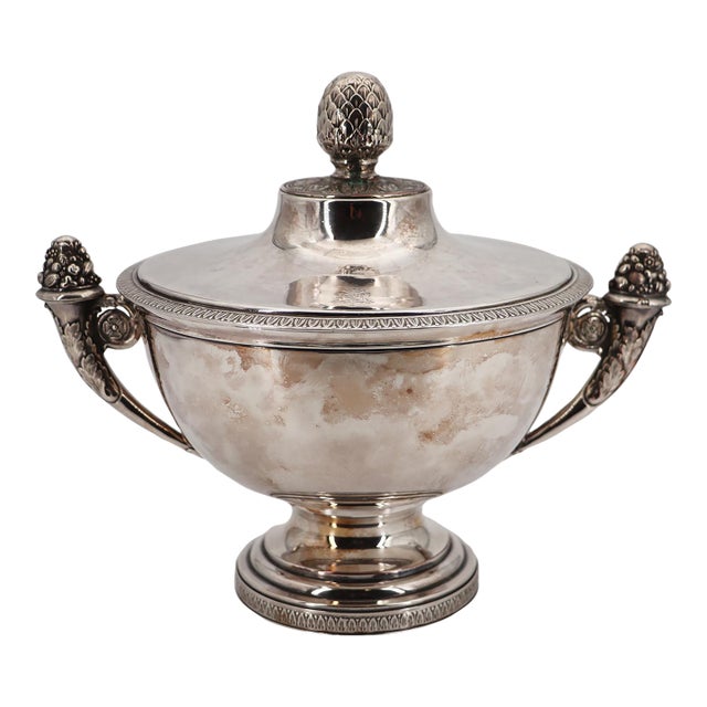 19th Century French Silver-Plated Tureen With Coat-of-Arms For Sale