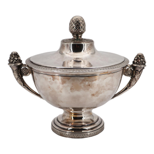 19th Century French Silver-Plated Tureen With Coat-of-Arms