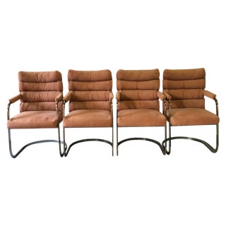 Milo Baughman Brass Dining Chairs - Set of 4 For Sale