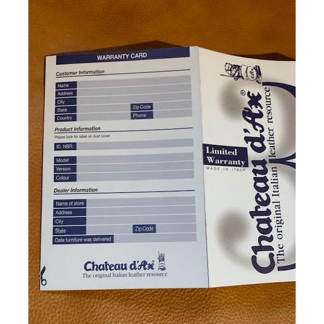 Chateau d'Ax Italian Leather Armchair For Sale - Image 11 of 13