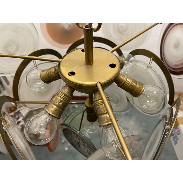 Space Age Murano Glass Disc Chandelier, 1970s For Sale - Image 6 of 12