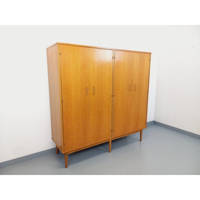 Vintage Tan Oak Wardrobe, 1960s For Sale - Image 18 of 18