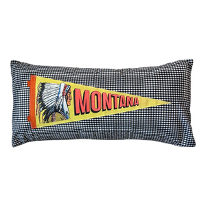 Montana Vintage Pennant With Native American Chief on New Woven Large Throw Pillow