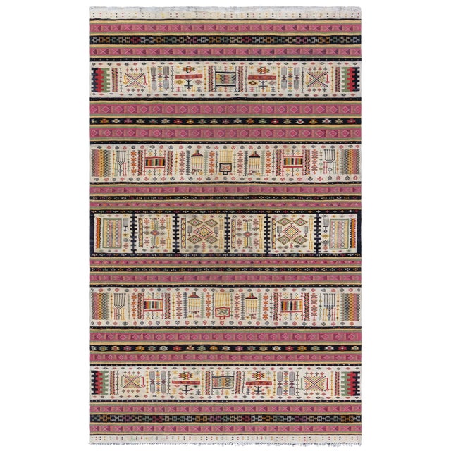 Doris Leslie Blau Vintage Moroccan Kilim Rug For Sale