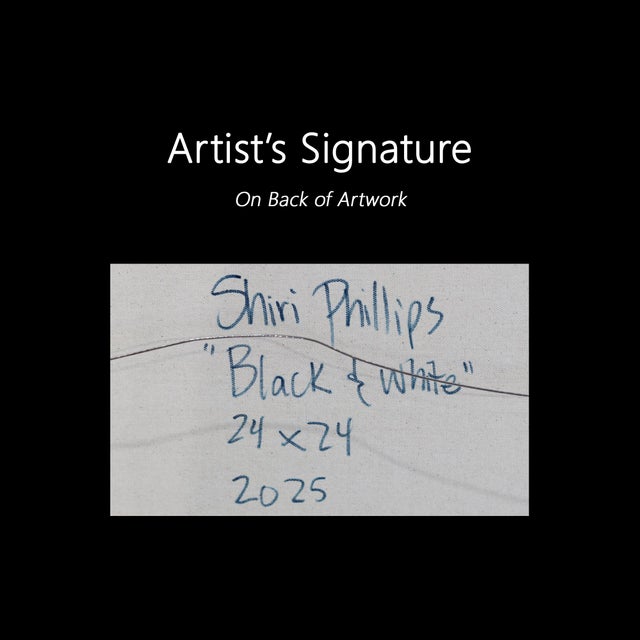 Black and White - Impasto Inspired Textural Thick Acrylic Paint Abstract Original Artwork by Shiri Phillips For Sale - Image 9 of 9