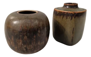 Stoneware Vases by Valdemar Petersen for Bing & Grøndahl, 1960s, Set of 2