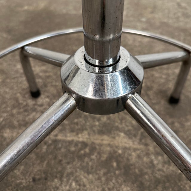 Brown Mid Century Modern Workshop Task Stool Made in Italy For Sale - Image 8 of 12