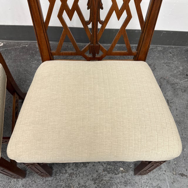 Brown Chippendale Vintage Side Chairs, Pair For Sale - Image 8 of 12