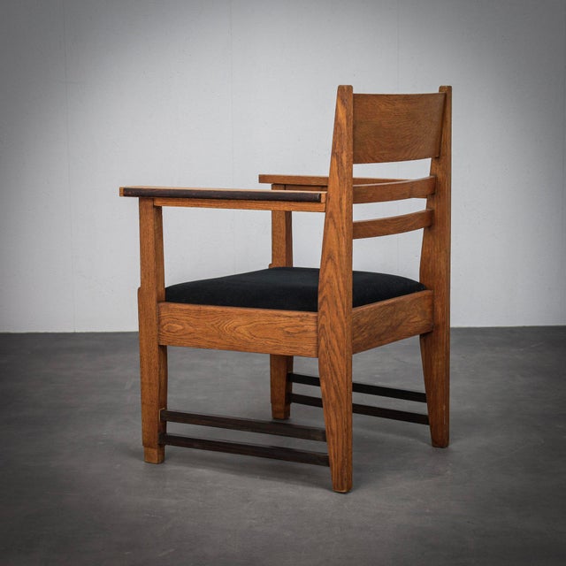 Black Vintage Dutch Art Deco Armchairs for L.O.V. Oosterbeek, 1930s, Set of 2 For Sale - Image 8 of 12