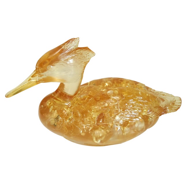 Fractal Resin Duck Bird Sculpture in the style of Godebsky, 1970s For Sale