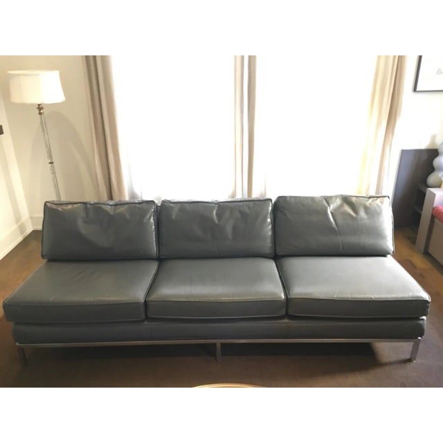 1960s Vintage Dunbar Edward Wormley Leather Sofa For Sale - Image 9 of 12