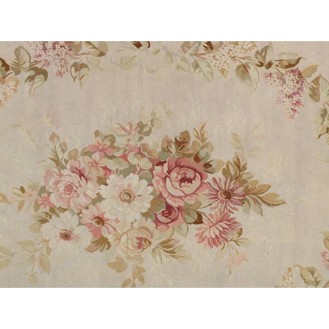 Antique French Aubusson Carpet, Fine Pale Pink, Rose, Taupe, Elegant Carpet For Sale - Image 11 of 18