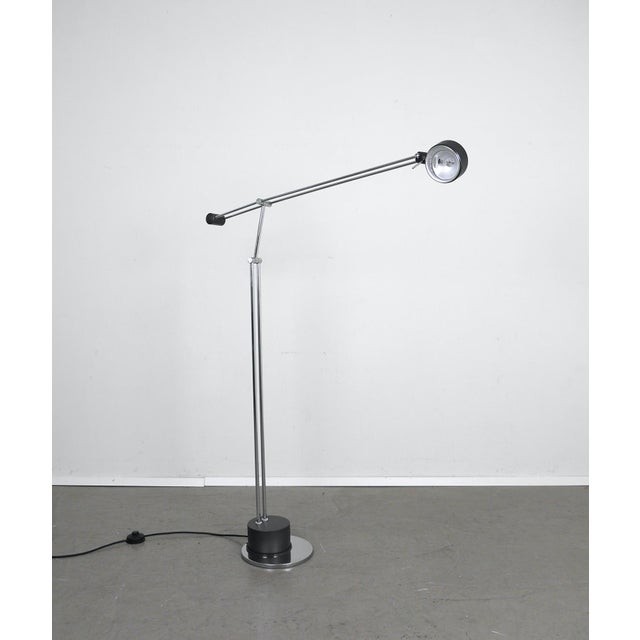 Chrome-Plated Adjustable Articulated Arm Floor Lamp from Sölken Leuchten, Germany, 1970s For Sale - Image 3 of 18