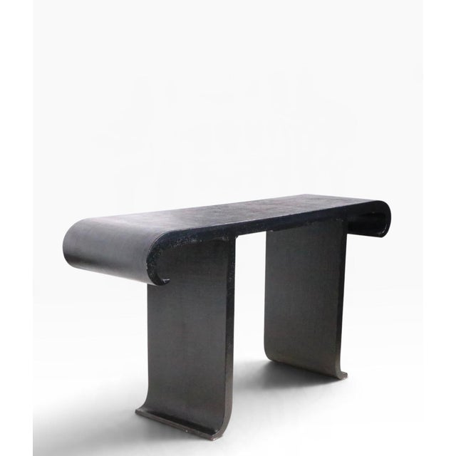 Chic Chinese Style Grass Cloth Alter Console Table c.1970’s For Sale - Image 10 of 18