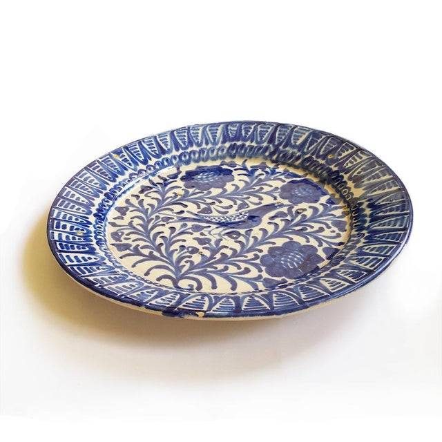 Large Antique Spanish Fajalauza Pottery Hand-Painted Bowl For Sale - Image 10 of 11