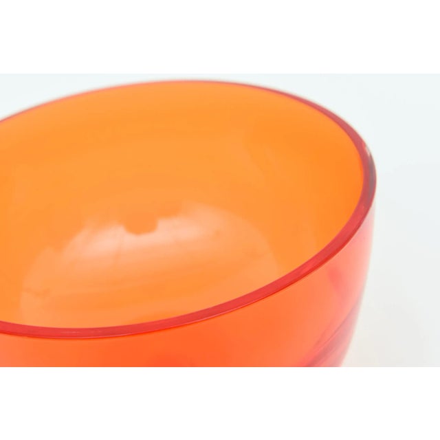 Plastic Orange Round Lidded Lucite Box For Sale - Image 7 of 12
