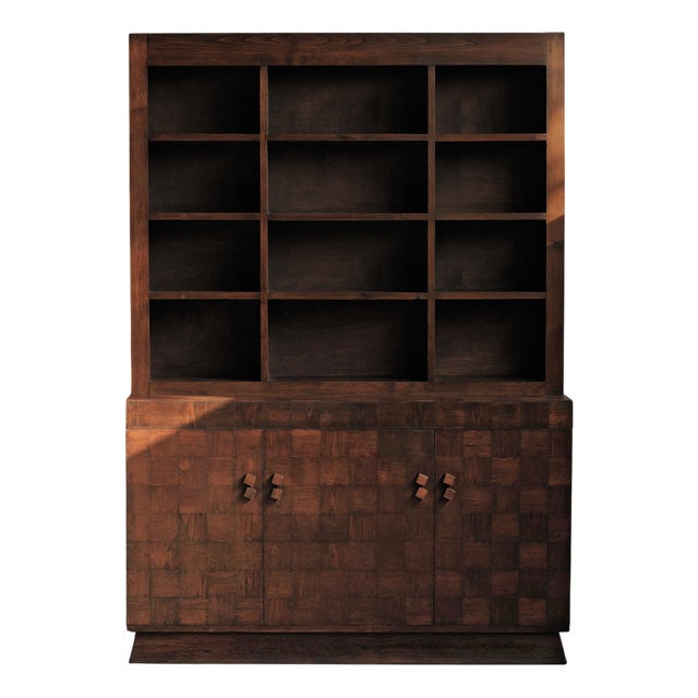 French Art Deco Oak Marquetry Cabinet, 1930 For Sale